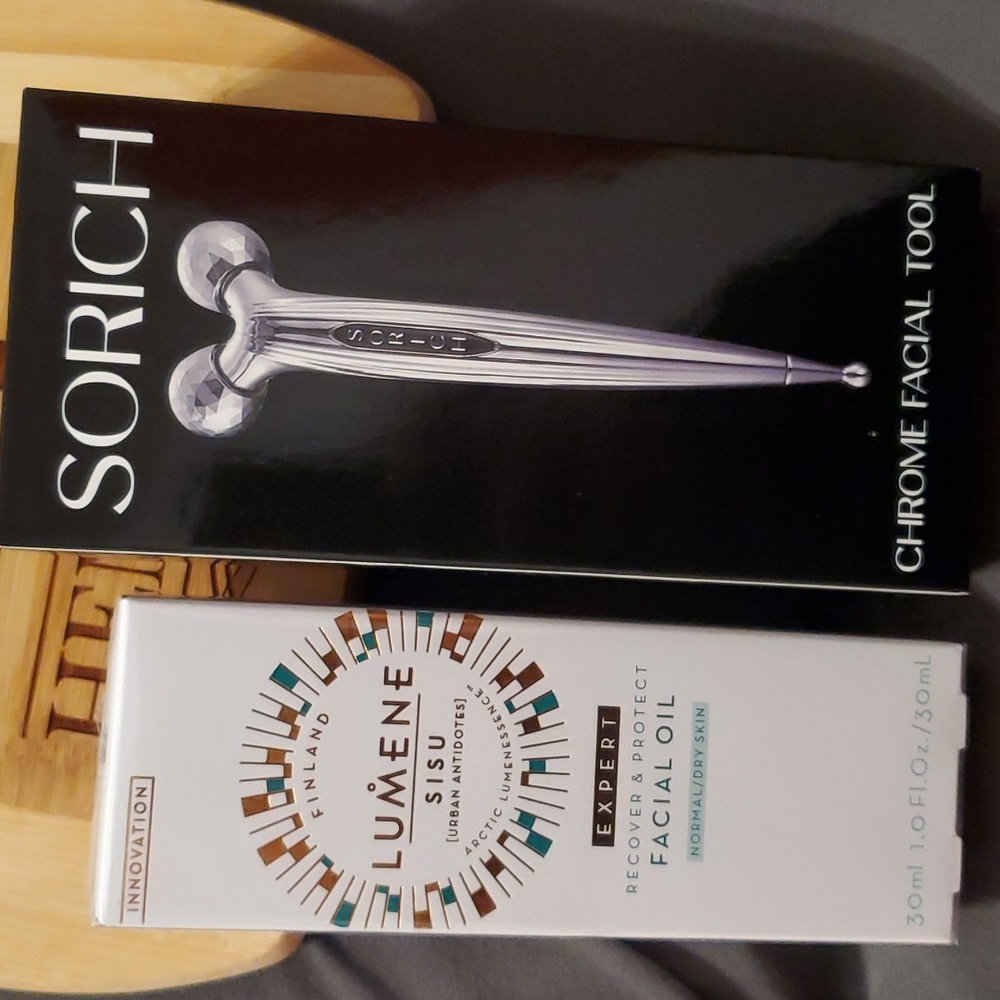 Lumene Facial Oil & Sorich Chrome Facial Tool Bundle